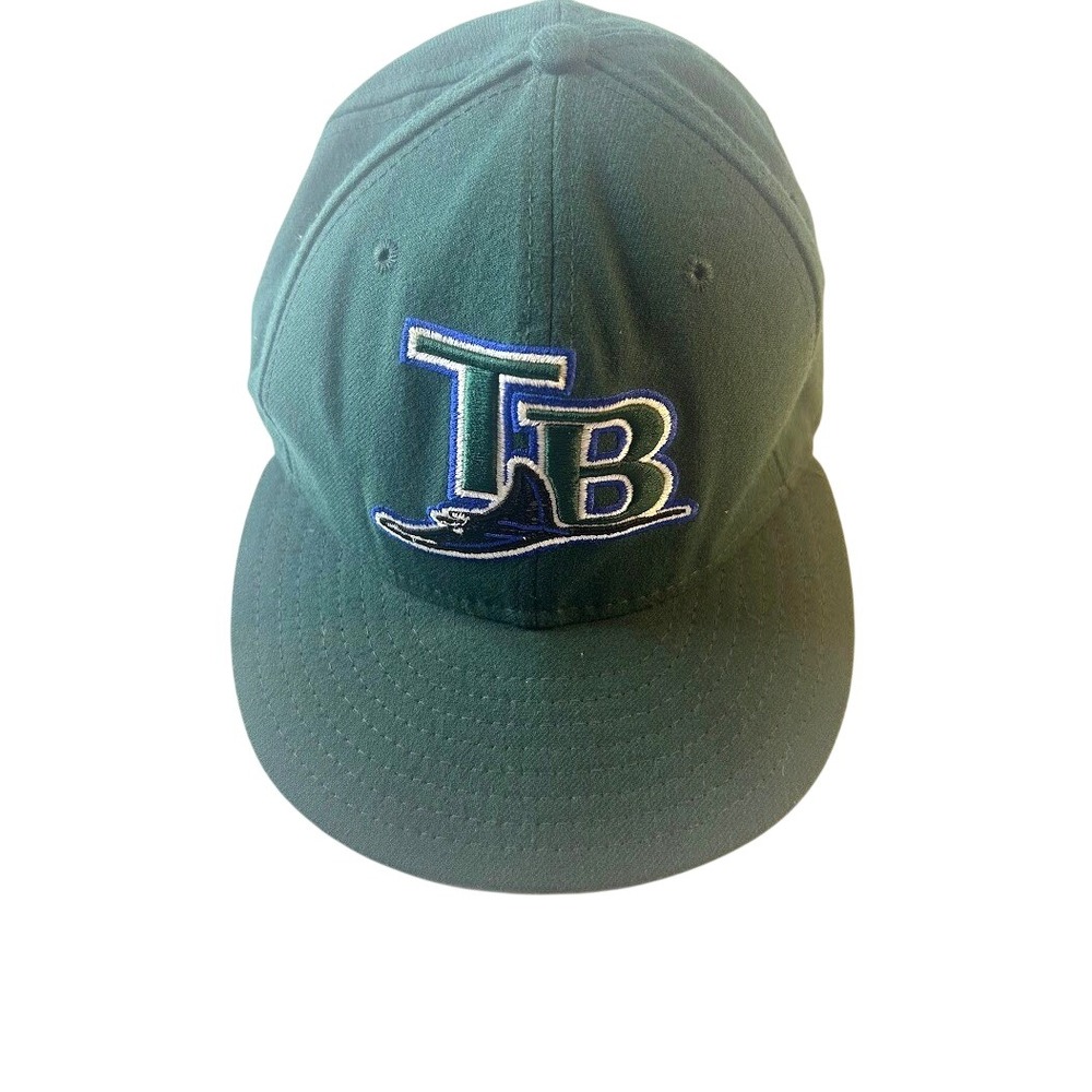 New Era 59FIFTY Tampa Bay Devil Rays Forest Green Fitted Hat MLB Size 7 1/4